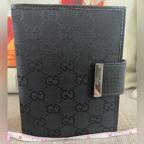 GUCCI Web Black GG Logo Agenda Notebook/Passport Cover⭐️PRiSTiNE⭐️COA⭐️ - Picture 11 of 15